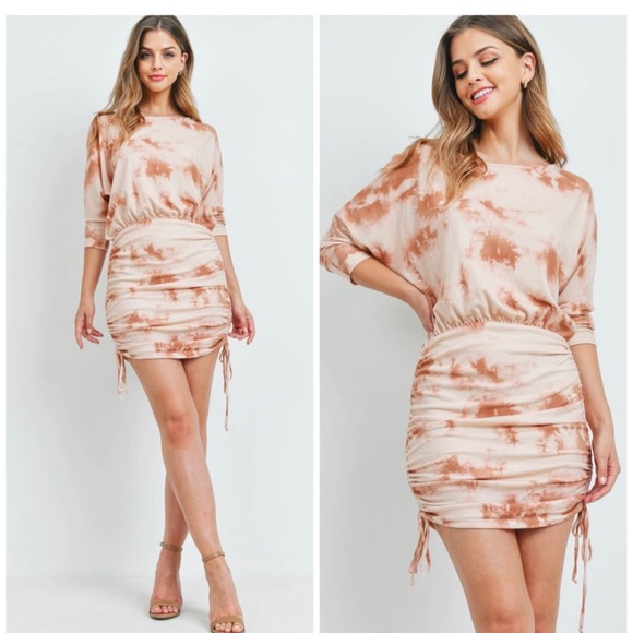 Tie dye ruched detail dress - Picture 2 of 5